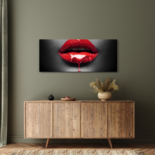 Tablou cu buze de femeie (120x50 cm)