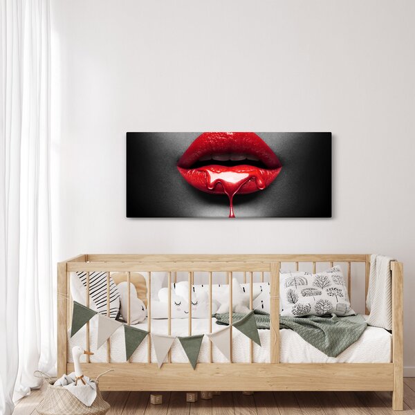 Tablou cu buze de femeie (120x50 cm)