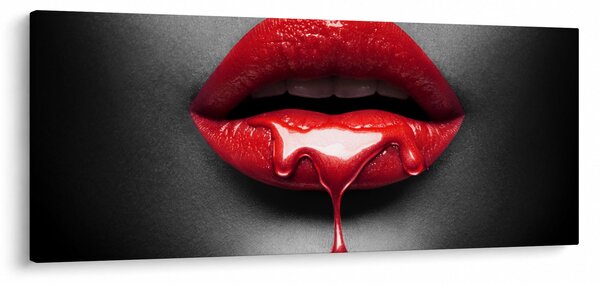 Tablou cu buze de femeie (120x50 cm)