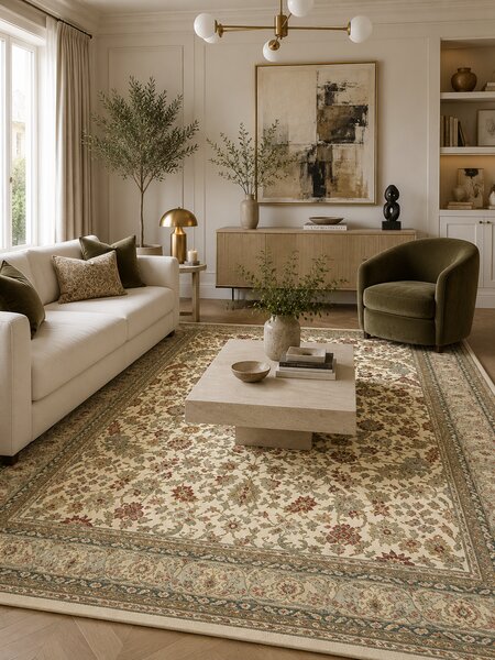 Covor Belgian Premium Kasmar 8746-684, Marime 160 x 230 cm, Bej, Inaltime Fir 9 mm, Antialergic, Polipropilena, Living, Dormitor 160 x 230