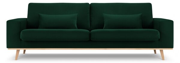 Canapea Tugela cu 3 locuri si tapiterie din catifea, verde inchis