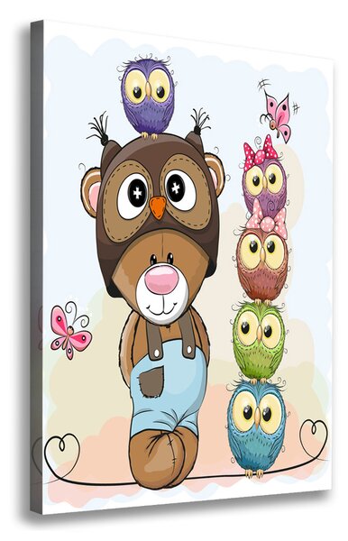 Tablou pe pânză canvas Ursul și Owl