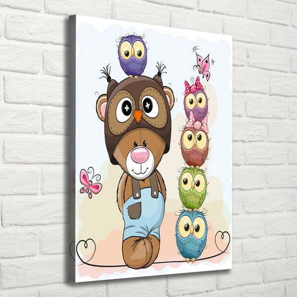 Tablou pe pânză canvas Ursul și Owl