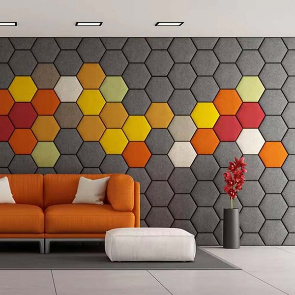 Bilnora Extra Dense simțit Hexagonal panouri acustice 50x50x0,9cm - 06 silver