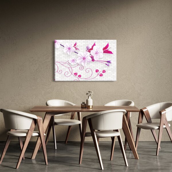 Tablou cu creangă înflorită (90x60 cm)