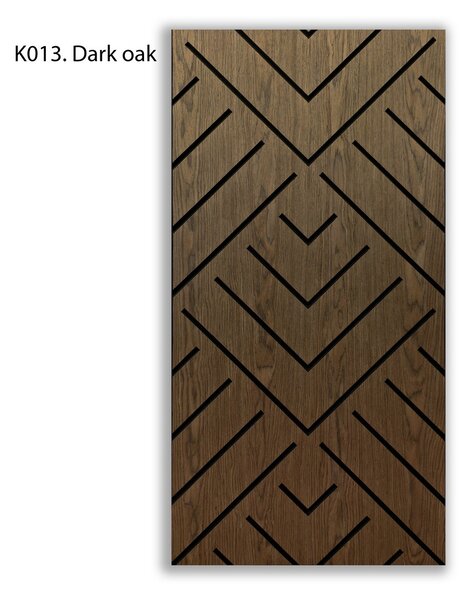 Panouri Acustice Freja cu Model în Formă de V 120x60x0.9cm - Stejar închis