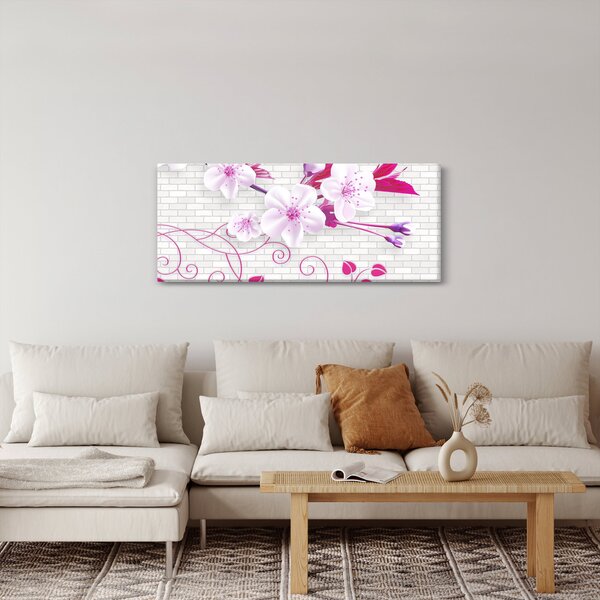 Tablou cu creangă înflorită (120x50 cm)