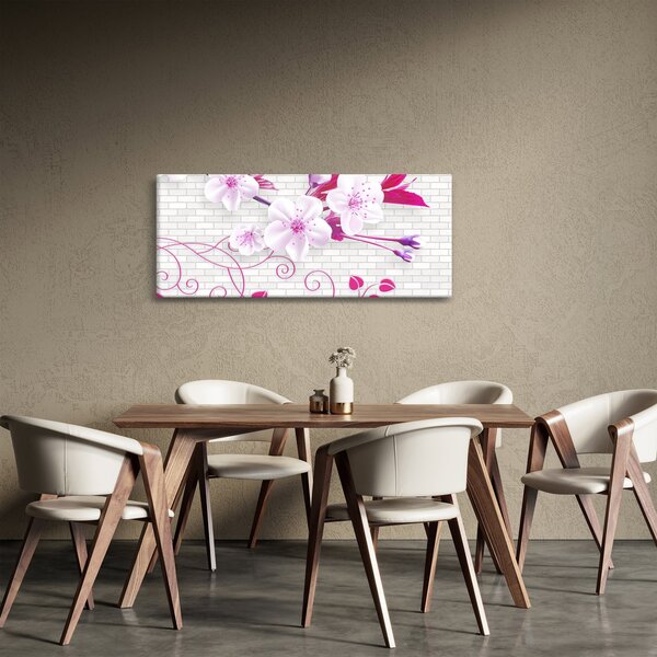 Tablou cu creangă înflorită (120x50 cm)