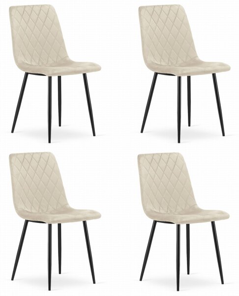 Set 4 Scaune Bucatarie/Dining Clay Catifea Bej