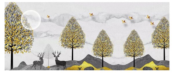 Tablou cu cerbi pictați (120x50 cm)