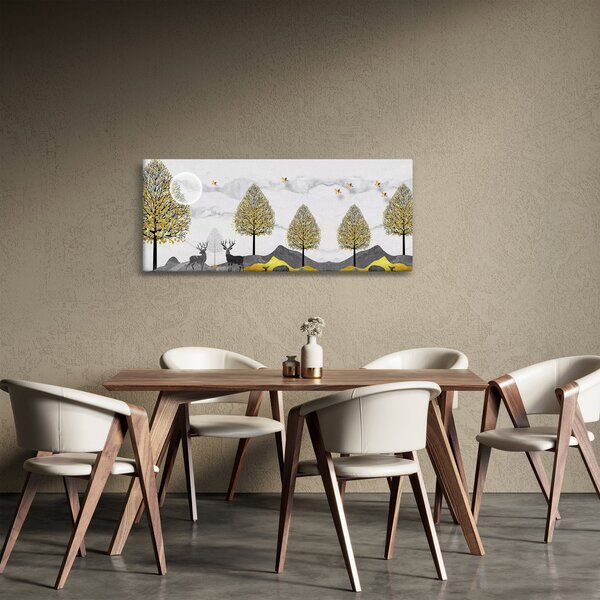 Tablou cu cerbi pictați (120x50 cm)