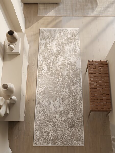 Traversa ITEA 42003-102, Inaltime Fir 10 mm, Latime 0.58m, Marime 115 x 200 cm, Ivory, Crem si Maro, Festonata / Surfilata / Tivita, Antialergica