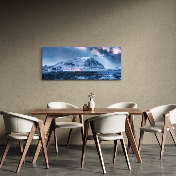 Tablou cu munți și ceul cu stele (120x50 cm)