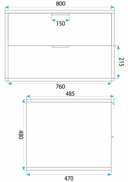 Dulap baie pentru lavoar Rea Mono 80cm Grey Oak