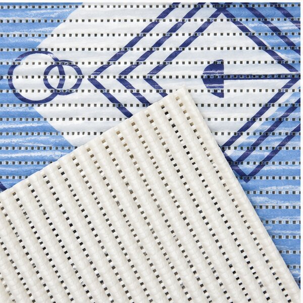 Covoras Antiderapant pentru Baie si Piscina Blue Arrows V24039A, 65 × 80 cm, Absorbant, tip Burete, PVC, Alb / Bleu Blue Arrows
