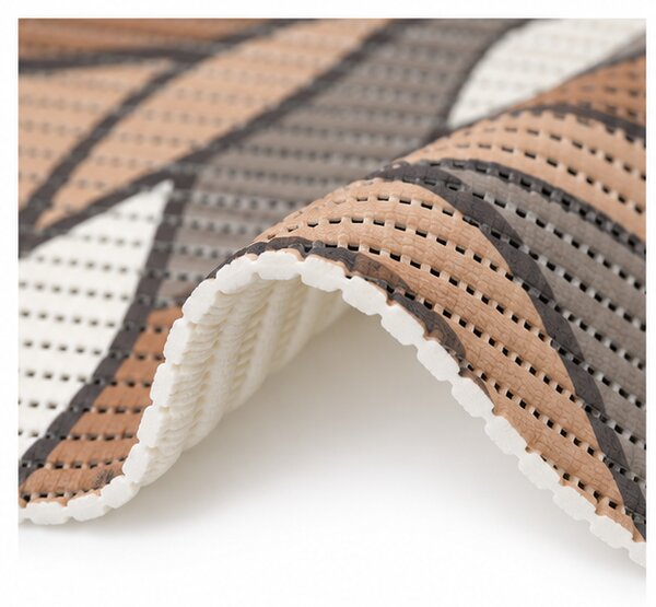 Covoras Antiderapant pentru Baie si Piscina Brown Waves V24041A, 65 × 80 cm, Absorbant, tip Burete, PVC, Maro / Bej / Gri Brown waves