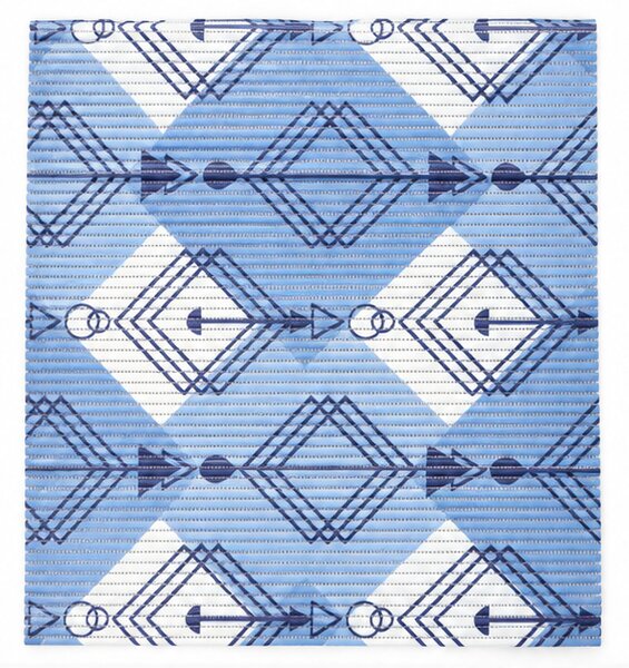 Covoras Antiderapant pentru Baie si Piscina Blue Arrows V24039A, 65 × 80 cm, Absorbant, tip Burete, PVC, Alb / Bleu Blue Arrows