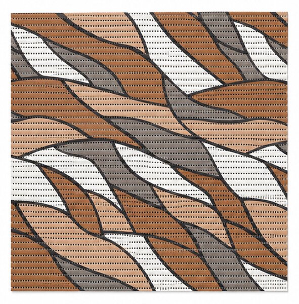 Covoras Antiderapant pentru Baie si Piscina Brown Waves V24041A, 65 × 80 cm, Absorbant, tip Burete, PVC, Maro / Bej / Gri Brown waves