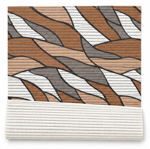 Covoras Antiderapant pentru Baie si Piscina Brown Waves V24041A, 65 × 80 cm, Absorbant, tip Burete, PVC, Maro / Bej / Gri Brown waves