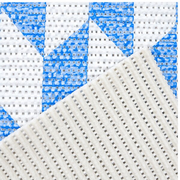 Covoras Antiderapant pentru Baie si Piscina Blue Braid V24007D, 65 × 80 cm, Absorbant, tip Burete, PVC, Albastru / Alb Blue Braid