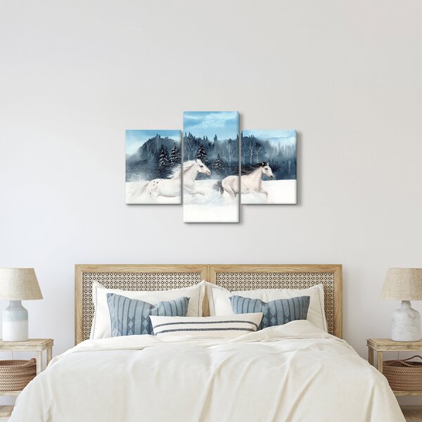 Tablou cu caii pictați (90x60 cm)
