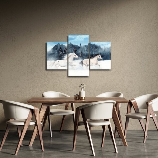 Tablou cu caii pictați (90x60 cm)