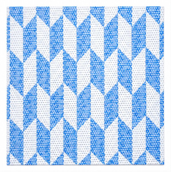 Covoras Antiderapant pentru Baie si Piscina Blue Braid V24007D, 65 × 80 cm, Absorbant, tip Burete, PVC, Albastru / Alb Blue Braid