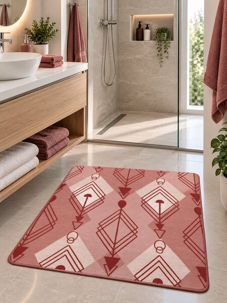 Covoras Antiderapant pentru Baie si Piscina Pink Arrows V24039F, 65 × 80 cm, Absorbant, tip Burete, PVC, Roz Pink Arrows