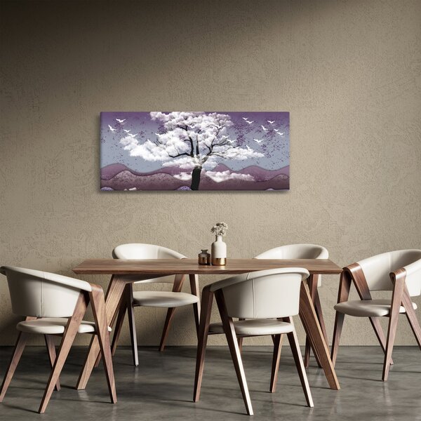 Tablou - Copac în nori (120x50 cm)