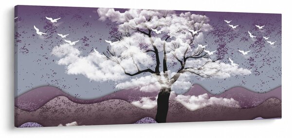 Tablou - Copac în nori (120x50 cm)