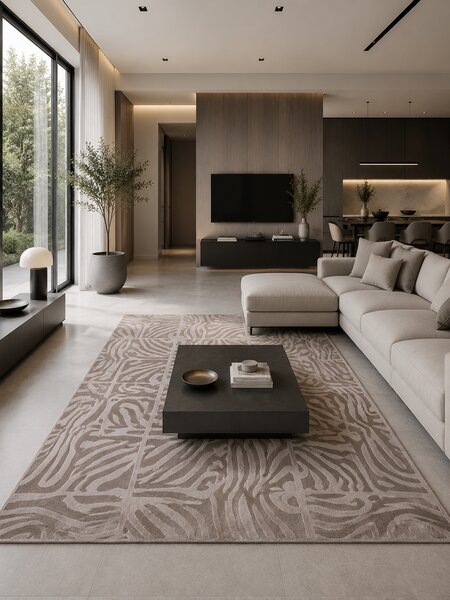 Covor Sofia 41006-1103, Marime 120 x 200 cm, Maro, Inaltime Fir 10 mm, Antialergic, Polipropilena, Living, Dormitor, Sufragerie, Birou 200 x 270
