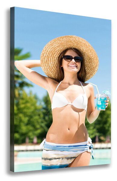 Imprimare tablou canvas Femeia de la piscina