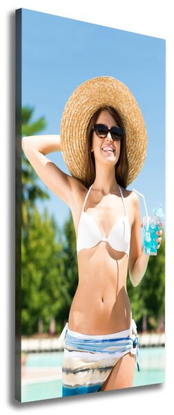 Imprimare tablou canvas Femeia de la piscina