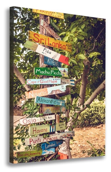Print pe canvas signpost