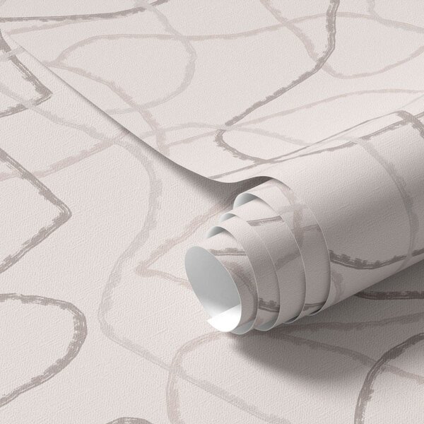 Tapet Linii de contur abstracte pe un fundal deschis, Tapet abstract, a01229 : Uwalls.ro
