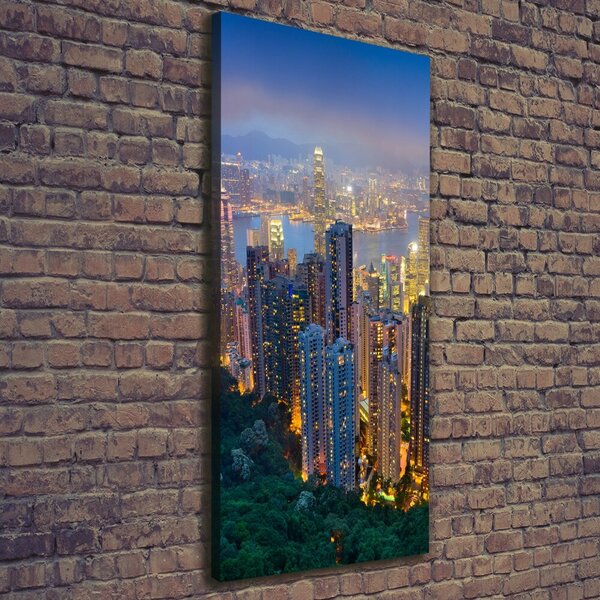 Pictură pe pânză Hong Kong pe timp de noapte