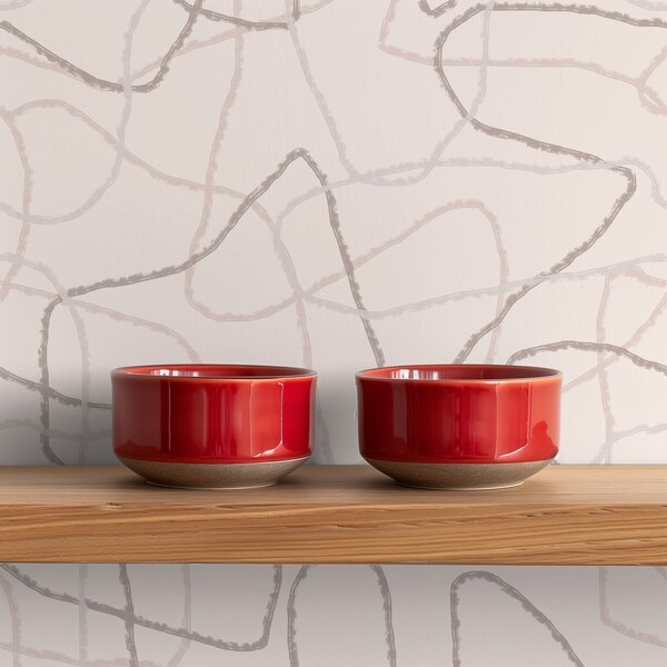 Tapet Linii de contur abstracte pe un fundal deschis, Tapet abstract, a01229 : Uwalls.ro