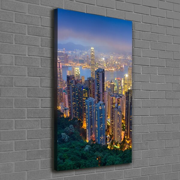Pictură pe pânză Hong Kong pe timp de noapte