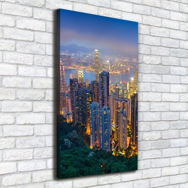 Pictură pe pânză Hong Kong pe timp de noapte