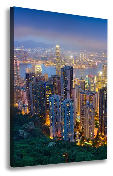 Pictură pe pânză Hong Kong pe timp de noapte