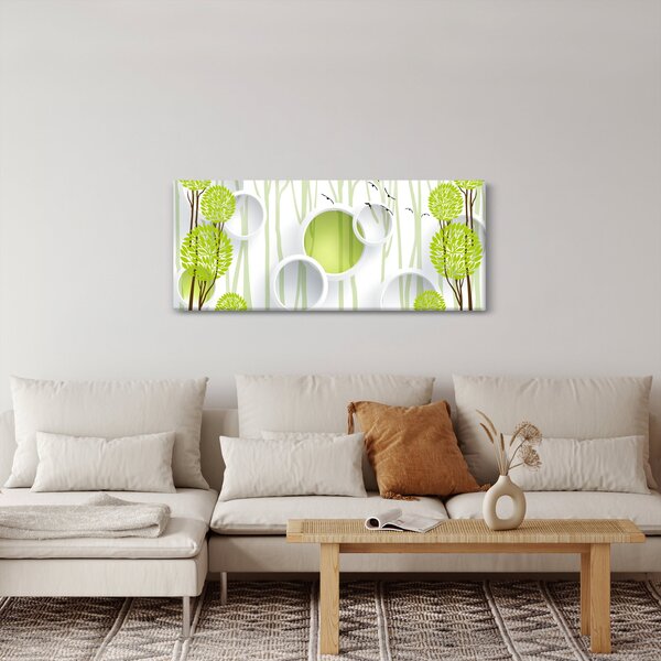 Tablou cu abstracție și copaci (120x50 cm)