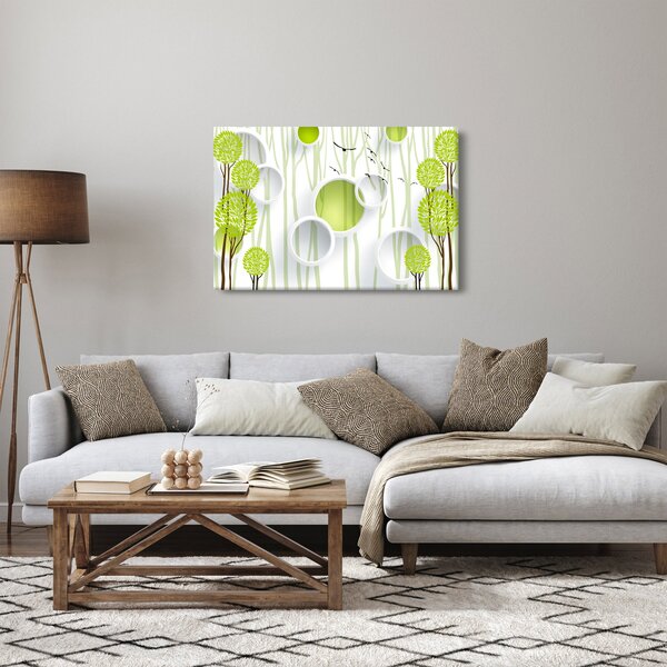 Tablou cu abstracție și copaci (90x60 cm)
