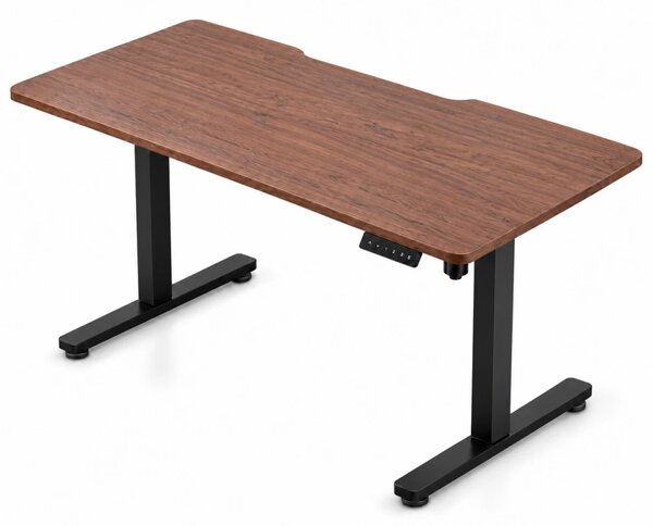SIHOO D03 – Birou electric reglabil pe înălțime, blat dintr-o singură piesă 140 × 70 cm, reglaj 72–120 cm, sistem anticoliziune, capacitate 60 kg, Negru/Nuc