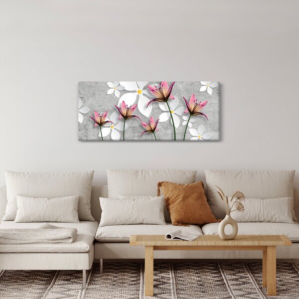 Tablou cu abstracție florală (120x50 cm)
