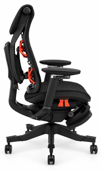 Scaun ergonomic ANEW ARYSE R9, Cotiere 5D, Suport lombar reglabil, Șezut glisant, Reclinare cu blocare în 4 poziții, Suport pentru picioare, Negru