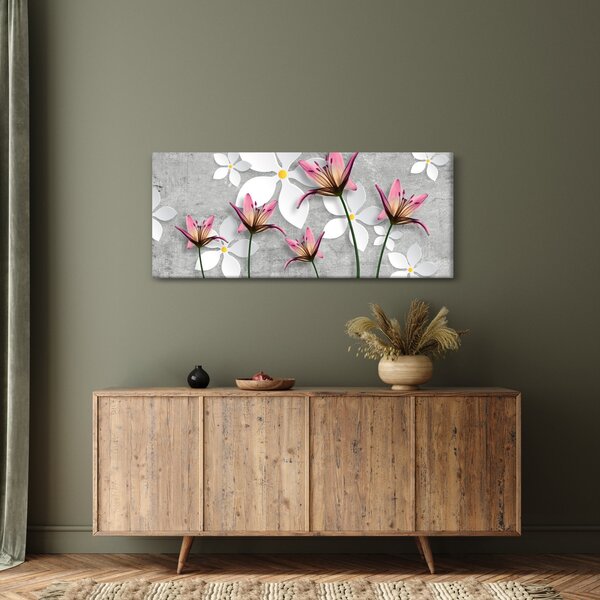 Tablou cu abstracție florală (120x50 cm)