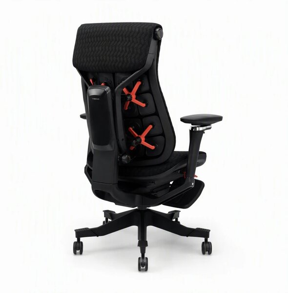 Scaun ergonomic ANEW ARYSE R9, Cotiere 5D, Suport lombar reglabil, Șezut glisant, Reclinare cu blocare în 4 poziții, Suport pentru picioare, Negru
