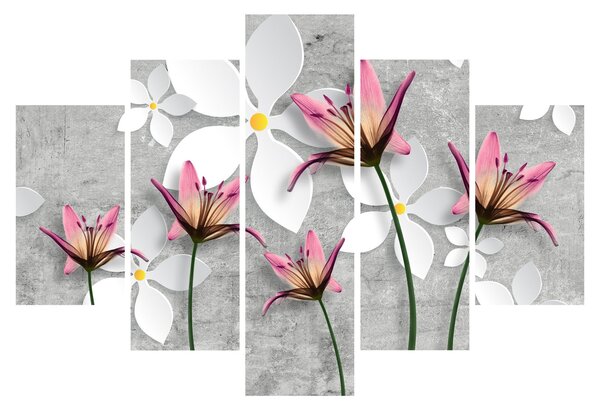 Tablou cu abstracție florală (150x105 cm)