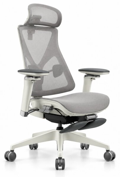 Scaun ergonomic ANEW ARYSE D3, Suport Lombar Trio Dinamic , Cotiere 5D Dual-Axis, Tetieră Reglabilă, Mecanism Sensibil la Greutate cu Seat-Slider, Suport Picioare, Mesh, Gri