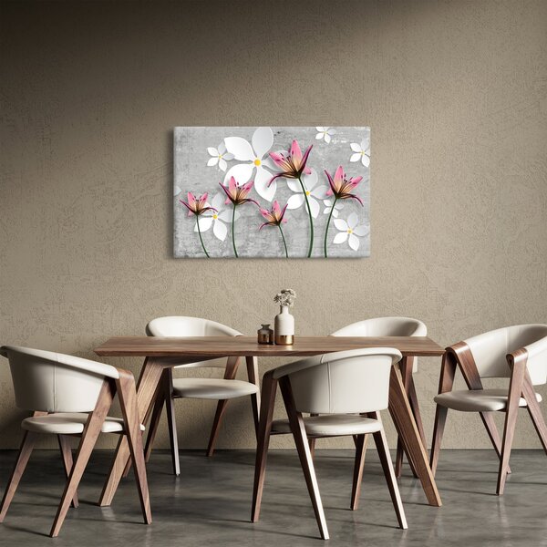 Tablou cu abstracție florală (90x60 cm)